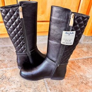 Girls Michael Kors Black Quilted Boots